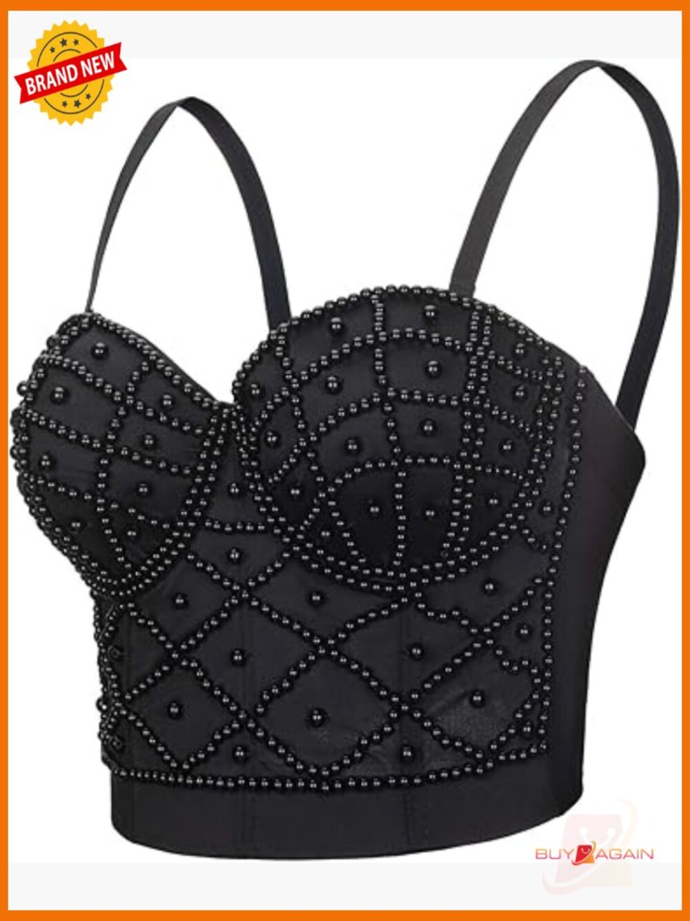 Strap Beads Bustier Corset Crop Top Club Party Bra Adult